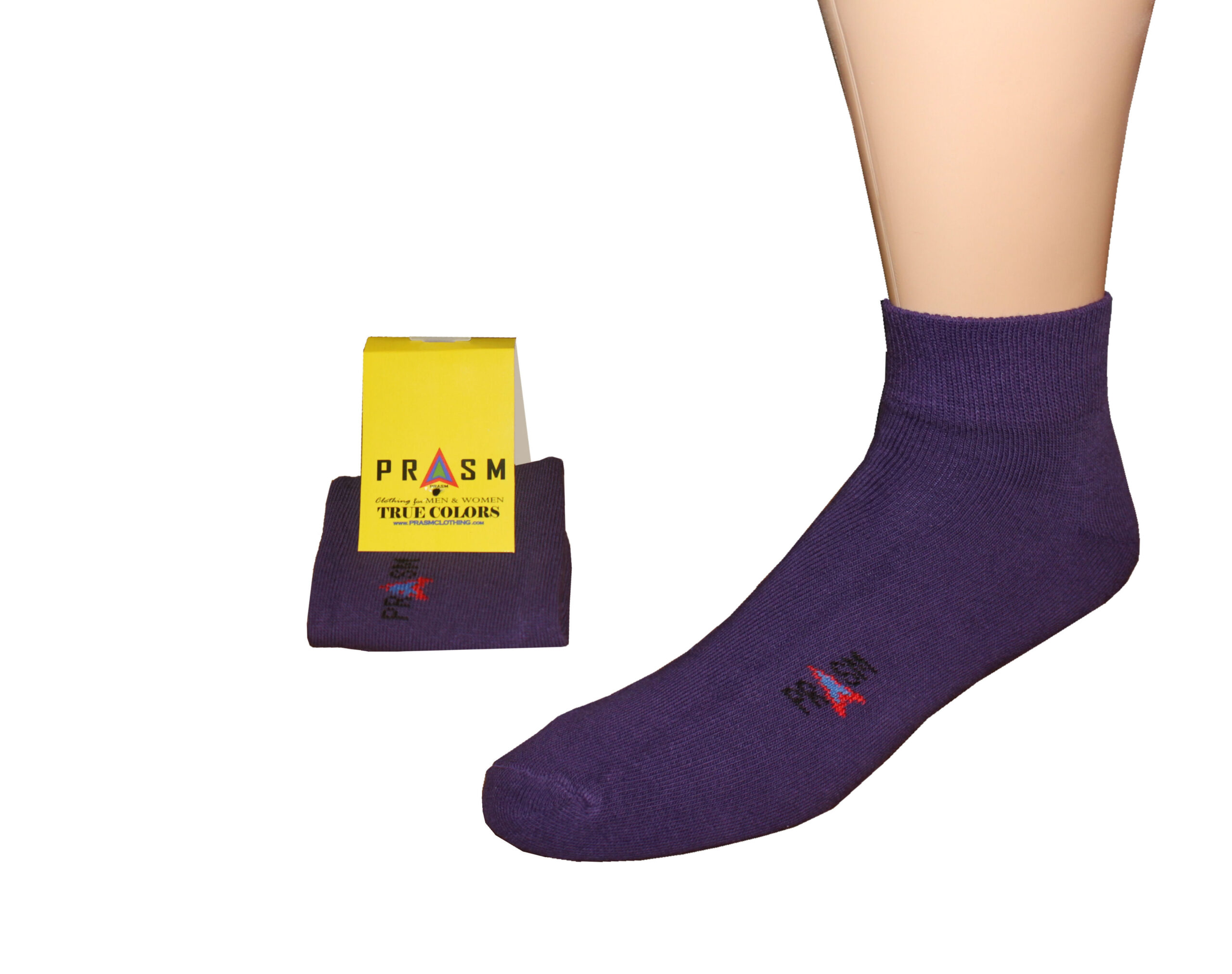PRASM Men’s ANKLE Sock PURPLE Style 003 1 PAIR PRASM Clothing