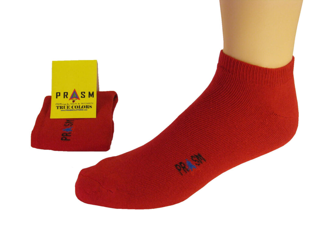 PRASM Men’s LOW CUT Sock DARK RED Style 002 1 PAIR PRASM Clothing